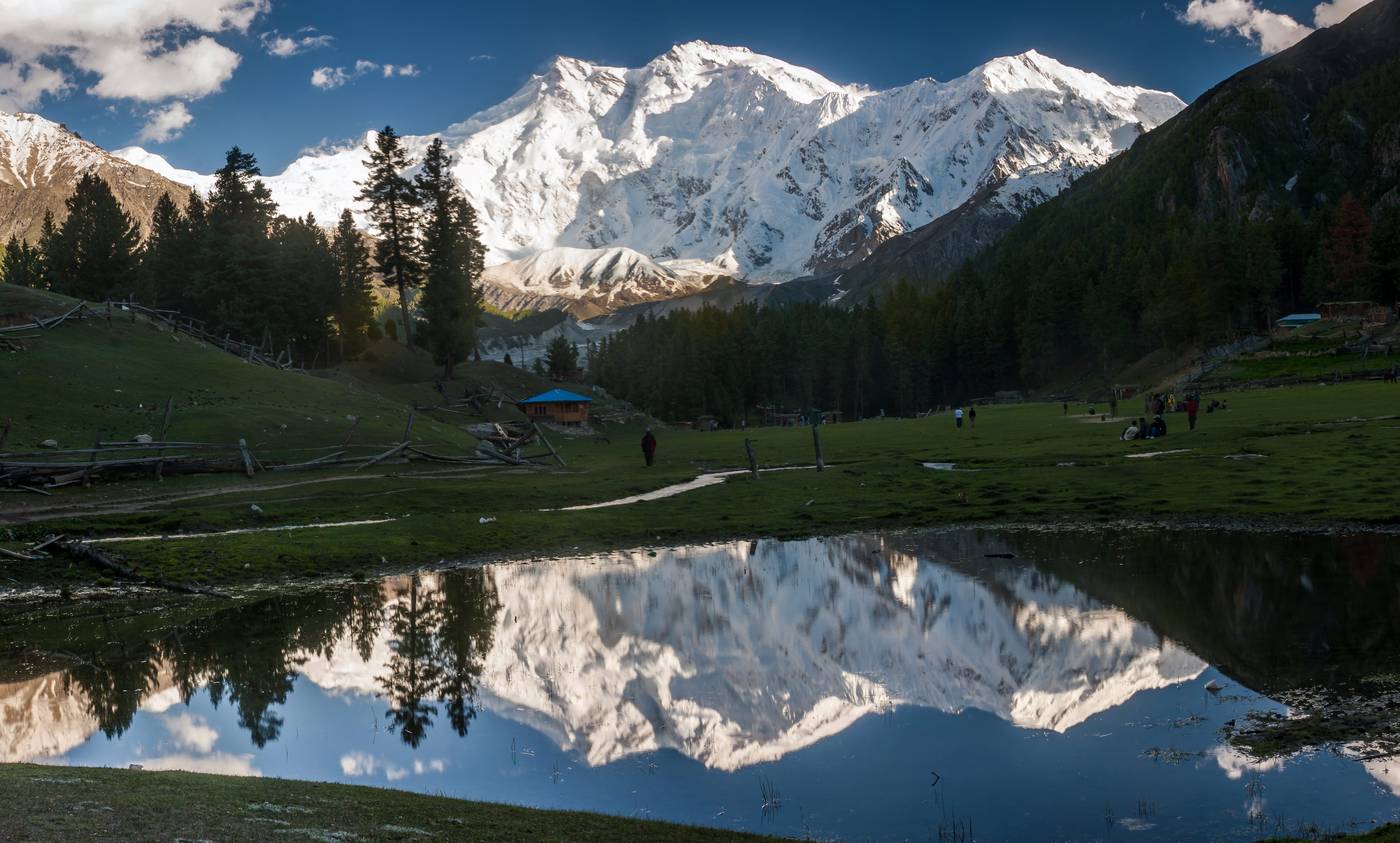 Fairy Meadows alpine grassland facing Nanga Parbat, the Killer Mountain